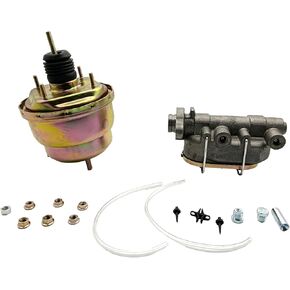 7 Inch Zinc Dual Power Brake Booster Kit With 1 Inch Bore Bail Top Master Cylinder Kit Booster Conversion Kit RSRB03123