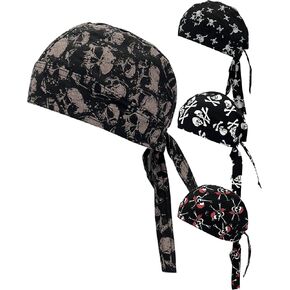 Cotton Do Rags Skull Beanie Doo Rag Chef Bandana Hat Welder Welding Sweat Skull Caps Dew Rags Helmet Liner for Men and Women