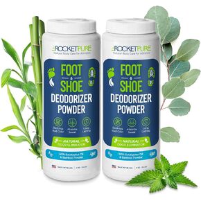 Natural Foot Powder Odor Control & Shoe Powder Deodorizer - Foot Deodorant, Shoe Deodorant, Foot Powder Odor and Sweat, Foot Odor Powder, Shoe Deodorizer Powder (Eucalyptus, 2-Pack)