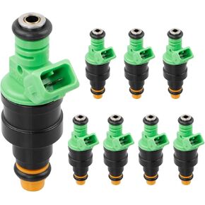 0280150558 Fuel Injector 4 Holes Compatible with Ford Lightning, Mustang, Chevrolet Camaro, Corvette, Impala, Pontiac Firebird, etc, 440CC 42LB EV1 Fuel Injectors Replacement (Pack of 8)