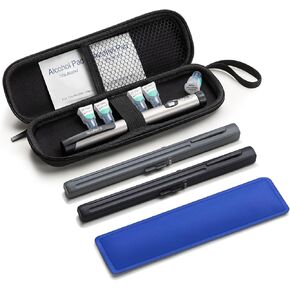 Insulin Pen Refrigerator Diabetes Drug Insulated Refrigerator, Equipped with Two Pre Filled Insulin Syringe Storage Boxes And Reusable Ice Bags (Black)
