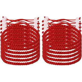 PENTA ANGEL Red Hand String Bracelet 12Pcs Adjustable Braided Lucky Cord Bracelet Strap for Protection Success Friendship Graduation Birthday Lovers Gift For Men Women Adults