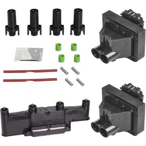 ENA Ignition Coil Plug Boot Housing Cover and Ignition Coil Compatible with Buick Chevrolet Oldsmobile Pontiac Skylark Cavalier Malibu Alero Grand Am Sunfire 2.3L 2.4L 3.1L 3.8L