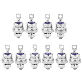 Rectifier Diode 5Pcs 70HFR120 5Pcs 70HF120 Spiral Rectifier Module Forward/Reverse Polarity Rectifier for Charging Batteries and Converter