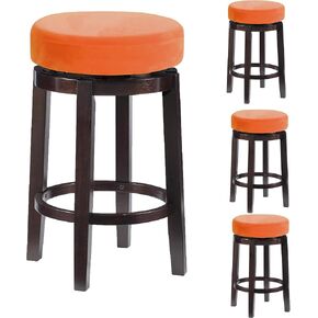 Deisy Dee 4pcs Velvet Stretch Round Bar Stool Seat Covers,Barstool Covers Slipcovers for 15.5-20 inch Stool Chair (4, Navy, 15.5-20 INCH)