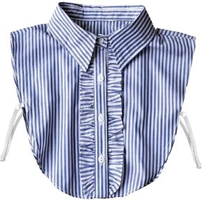 GUZOSJO Blue Striped Detachable Collar Shirt,Dickey Half Blouse False Collar for Lady Girls Men