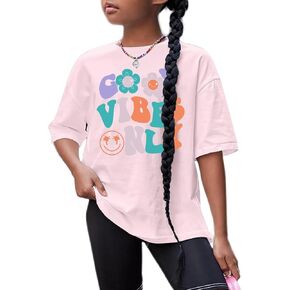 Flower Girl Shirt Graphic Tees Cute Preppy Shirts Kids Letter Print T Shirt Fun Summer Cotton Youth Soft Tops