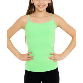 Girl’s Full Sleeveless Camisole Tank Tops – Stretch Undershirts Comfortable Camis (One Size Fits Ages 10-14)