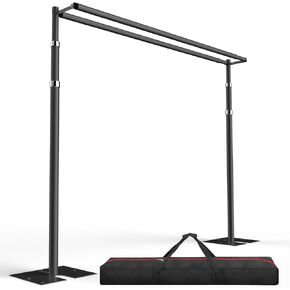 EMART Backdrop Stand Heavy Duty 10x10Ft Double Crossbar Pipe and Drape Backdrop Stand Kit, Adjustable Metal Frame for Backdrop, Background Stand Backdrop for Wedding Birthday Party Decorations