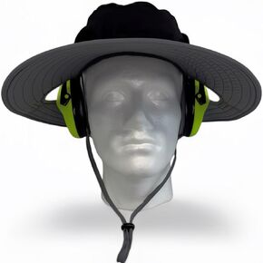 Sun Protection Ear Protection Headphone Compatible Bucket hat Black