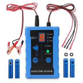MR CARTOOL Fuel Injector Tester, Automotive Fuel Injector Cleaner Kit with 8 Pulse Modes, 12V Universal Auto Fuel Injector Pressure Tester with 4 Nozzles