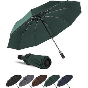 Umbrella Windproof Travel Umbrellas for Rain - Easy Auto Open Close, Durable & Compact Umbrella, Strong Fiberglass Frame, 230T Waterproof Canopy - Backpack, Portable Umbrella for Travel (Grey, 46IN)