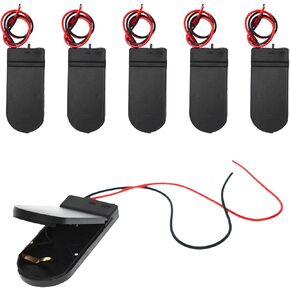 QTEATAK 5pcs 9v Battery Holder with Switch and Lead Wires