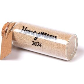 Honeymoon Sand Keepsake Jar 2024，Bridal Shower Gift, Wedding Gift, Engagement Gift, Honeymoon Gift, Travel Gift for Couples, Newlywed, Fiance(Gift Box Includes) - 40ml Glass