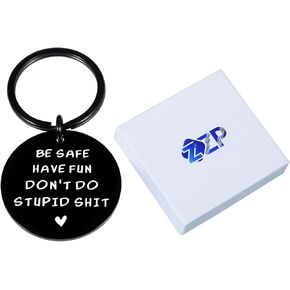 ZZP 16th 18th Birthday Gifts for Son Daughter, Kids Valentines Day Gifts from Mom, Teen Girls Boys Gift Ideas, Don't Do Stupid Sht Keychain, Christmas Stocking Stuffers for Teens 8-12 Teenagers