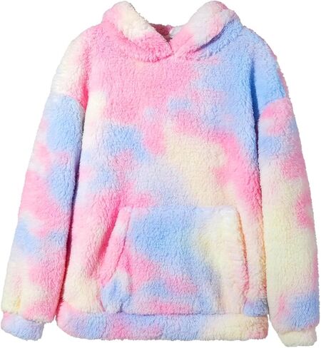 Makkrom Boys Girls Sherpa Hoodies Fleece Hoodie Pullover Outfits for Kids in Kuwait
