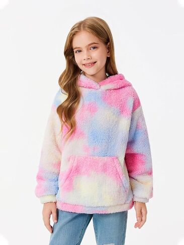 Makkrom Boys Girls Sherpa Hoodies Fleece Hoodie Pullover Outfits for Kids in Kuwait