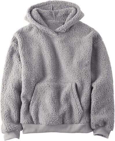 Makkrom Boys Girls Sherpa Hoodies Fleece Hoodie Pullover Outfits for Kids in Kuwait