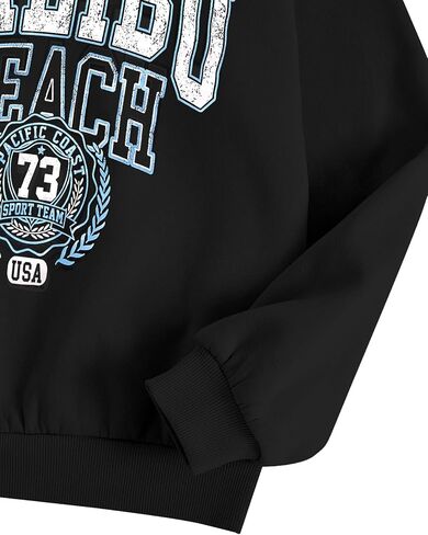 SOLY HUX Girl's Graphic Letter Print Sweatshirt Crewneck Long Sleeve Cute Drop Shoulder Pullover Tops in Kuwait