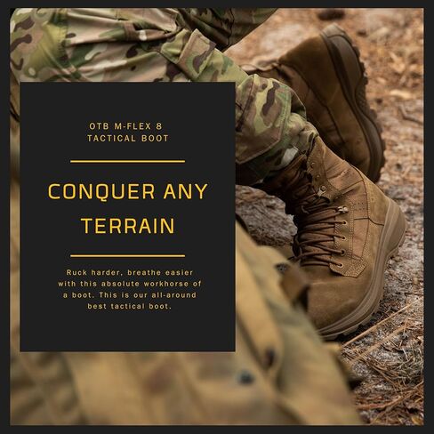 M-Flex 8 Tactical Boots for Men and Women - Lightweight, Durable, Waterproof Military & Combat Boots with Slip-Resistant Sole, Coyote in Saudi Arabia