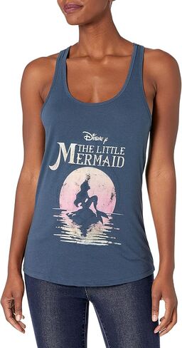 Disney Girls Princess Mermaid Moon Slim Fit, Scoop Hem Racerback Tank in Saudi Arabia