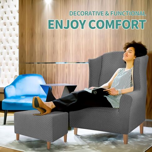 YEMYHOM Ottoman Cover Latest Jacquard Design High Stretch Folding Storage Footstool Protector Rectangle Removable Slipcover (Ottoman Small, Light Gray) in Saudi Arabia