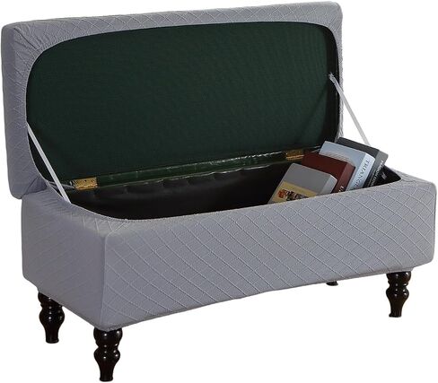FUANGUI Ottoman Cover Stretch Storage Ottoman Bench Slipcover Jacquard Folding Storage Bench Ottoman Cover Footrest Stool Slipcover Footstool Protector Cover with Elastic Bottom,Medium in Saudi Arabia