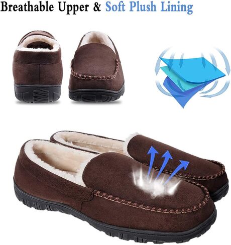 شباشب رجالية من Shoeslocker، شباشب منزلية دافئة وناعمة من الإسفنج الذكي للرجال، شباشب مريحة لغرفة النوم ومضادة للانزلاق للاستخدام الداخلي والخارجي in Kuwait