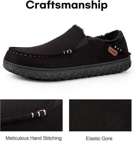 LongBay Men's Moccasin Slippers Cozy Breathable Memory Foam House Shoes for Indoor Outdoor in Kuwait