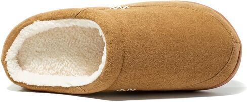 NewDenBer Men's Warm Memory Foam Suede Plush Fleece Lined Slip on Indoor Outdoor Clog House Slippers in Kuwait