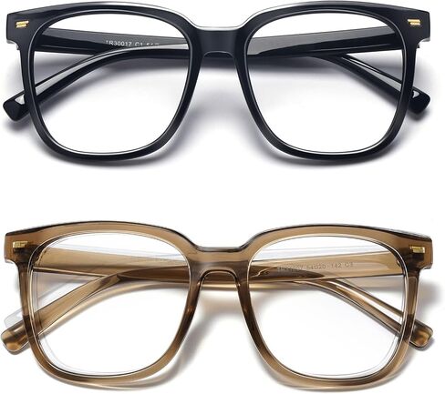 PANNER Oversized Square Blue Light Blocking Glasses for Women Men Anti Glare Reduce Eyestrain Computer Glasses(Black) in Saudi Arabia