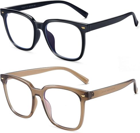PANNER Oversized Square Blue Light Blocking Glasses for Women Men Anti Glare Reduce Eyestrain Computer Glasses(Black) in Saudi Arabia