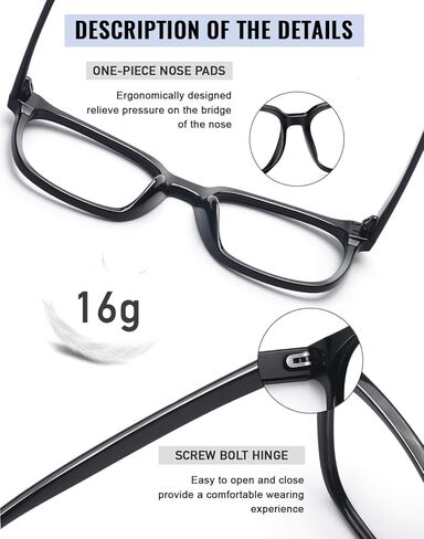 PANNER Oversized Square Blue Light Blocking Glasses for Women Men Anti Glare Reduce Eyestrain Computer Glasses(Black) in Saudi Arabia