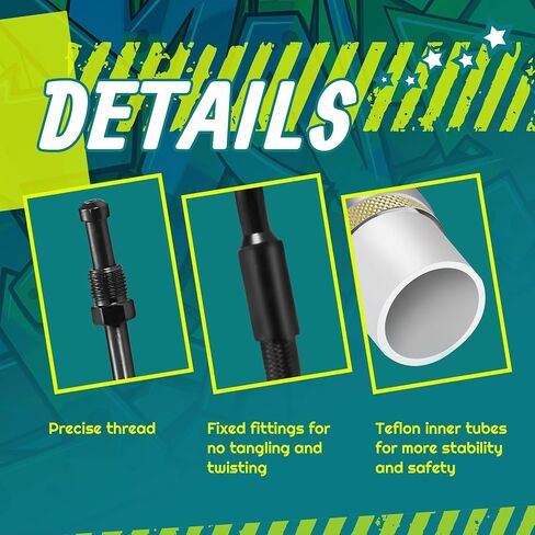 MoKitDora 16" Handlebar Cable Kit Hydraulic Clutch & Upper Brake Lines for Harley Touring 2014-2016 Street FLHX Electra Glide FLHT FLHR w/ABS, Black in Saudi Arabia