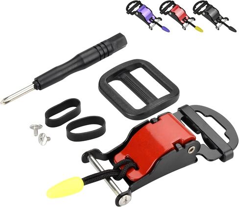 Helmet Quick Release Buckle Kit, Motorcycle Helmet Chin Strap Clip for Full Face, 3/4, Half Helmets With D-rings, Fast Release Fasteners Made by Safe Ratcheted Stainless Steel(Red) in Saudi Arabia