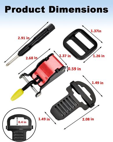 Helmet Quick Release Buckle Kit, Motorcycle Helmet Chin Strap Clip for Full Face, 3/4, Half Helmets With D-rings, Fast Release Fasteners Made by Safe Ratcheted Stainless Steel(Red) in Saudi Arabia