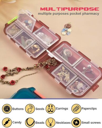 3 Pcs DIY Travel Pill Organizer with Labels Pocket Pharmacy, 3 Pill Box & 420 Medicine Labels, Portable Travel Essentials Mini Pill Container 7 Day Pill Case Storage Vitamin Fish Oil (Set B) in Kuwait