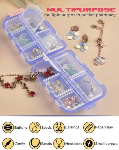 3 Pcs DIY Travel Pill Organizer with Labels Pocket Pharmacy, 3 Pill Box & 420 Medicine Labels, Portable Travel Essentials Mini Pill Container 7 Day Pill Case Storage Vitamin Fish Oil (Set B) in Kuwait