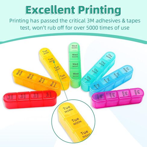 Daviky Pill Organizer 4 Times a Day - Pill Box 7 Day, Large Weekly Medicine Pill Organizer for Travel with Removable Individual Containers, Pill Case to Hold Daily Vitamins, Supplements and Medication in Kuwait