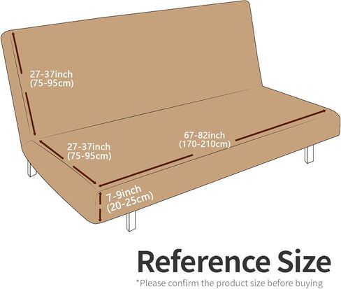 JIVINER Stretch Futon Cover Universal Armless Sofa Slipcover Non Slip Spandex Sofa Bed Without Armrest Cover Soft Spandex Futon Slipcover with Elastic Bands (Futon, Light Gray) in Saudi Arabia