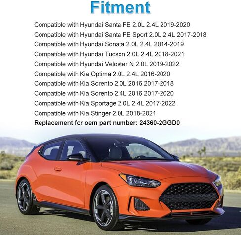 مستشعر موضع عمود الحدبات متوافق مع Hyundai Santa FE Sonata Tucson Veloster N L4 2.0L 2.4L، متوافق مع Kia Sorento Optima Sportage Stinger، Genesis G70، بديل لـ 24360-2GGD0 in Saudi Arabia