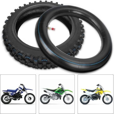 GREHUA 3.00-12 80/100-12 Dirt Bike Tire Inner Tube 12 Inch Rear for SSR 90cc 110cc 125cc PW80 CRF70 CRF110 XR70 KLX110 KX65 TTR90 TTR110 Suzuki JR80 Baja DR70 Coolster QG-214 Off Road Motocross Bike in Kuwait