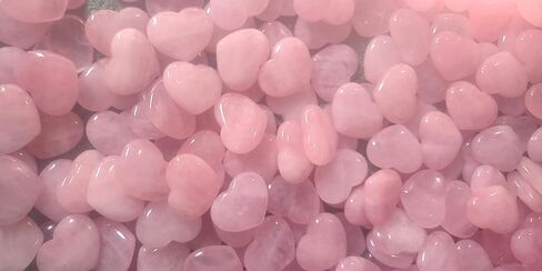 MAIBAOTA 45 mm Rose Quartz Crystal Heart Big Healing Crystals Pink Heart Love Crystal Stone Natural Reiki Gemstone Crystal Gifts for Mom Mothers Day Valentines Day Palm Worry Stones for Anxiety in Kuwait