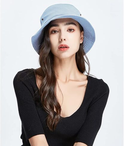 Trendy Bucket Hat Beach Sun Hat for Women Men Summer Sun Protection Fisherman Hat in Saudi Arabia