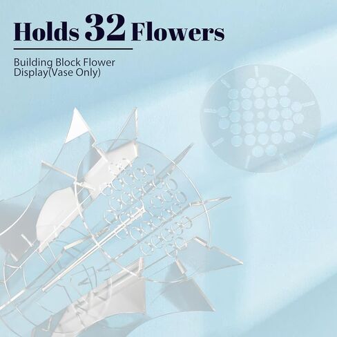 Vase for Lego Flowers Holder, Acrylic Vase Roses Display Stand fit for Lego Botanical Collection, Orchid Tulips Bouquet Building Sets Display Vase for Tables, Gift for Lego Flowers Lover (Black) in Saudi Arabia
