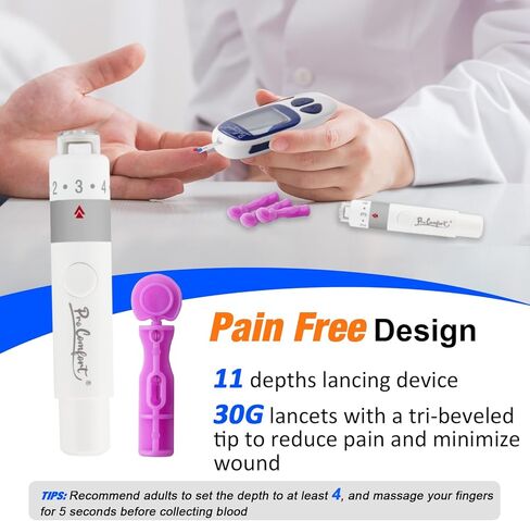 Blood Glucose Monitor Kit, 100 Glucose Test Strips, 100 Lancets, 1 Blood Sugar Monitor, Blood Sugar Diabetes Testing Kit, No Coding Glucometer, 1 Lancing Device in Kuwait