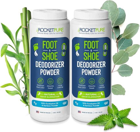 Natural Foot Powder Odor Control & Shoe Powder Deodorizer - Foot Deodorant, Shoe Deodorant, Foot Powder Odor and Sweat, Foot Odor Powder, Shoe Deodorizer Powder (Eucalyptus, 2-Pack) in Kuwait