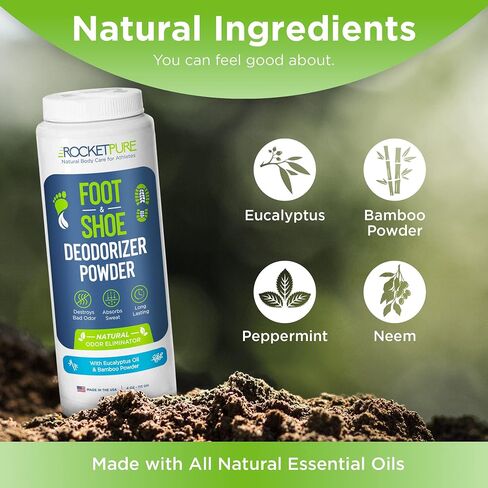 Natural Foot Powder Odor Control & Shoe Powder Deodorizer - Foot Deodorant, Shoe Deodorant, Foot Powder Odor and Sweat, Foot Odor Powder, Shoe Deodorizer Powder (Eucalyptus, 2-Pack) in Kuwait