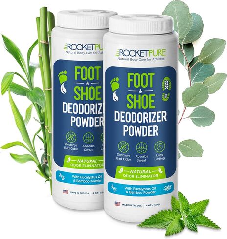 Natural Foot Powder Odor Control & Shoe Powder Deodorizer - Foot Deodorant, Shoe Deodorant, Foot Powder Odor and Sweat, Foot Odor Powder, Shoe Deodorizer Powder (Eucalyptus, 2-Pack) in Kuwait