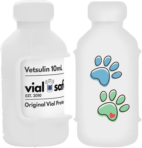VIAL SAFE for Pets | Insulin Vial Protector Case | Secure Insulin Bottle Protector & Cover for 10mL Vials - Fits Vetsulin 10mL | 2-Pack | Paw Prints in Saudi Arabia